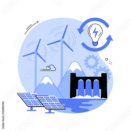 Sustainable energy abstract concept vector illustration.