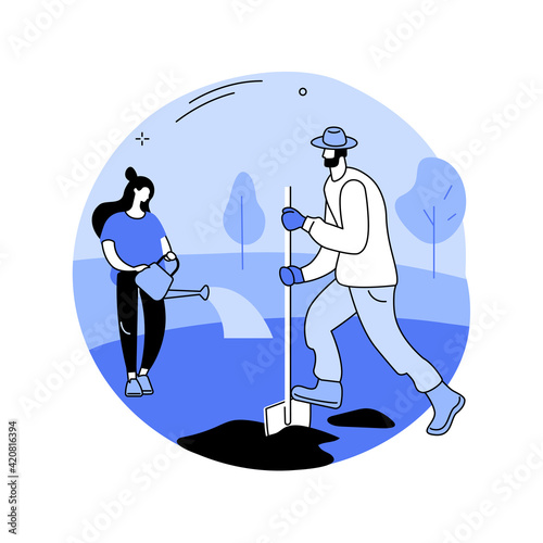 Cultivating the soil abstract concept vector illustration.
