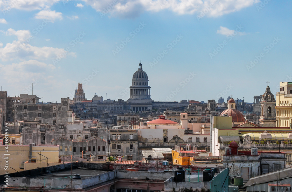 Capitole et paysage urbain à la Havane, Cuba