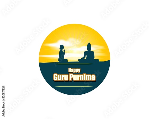 vector illustration for Indian festival guru purnima with Hindi text guru purinma ki hardik shubhkanaye means heartiest greeting for guru purinma 