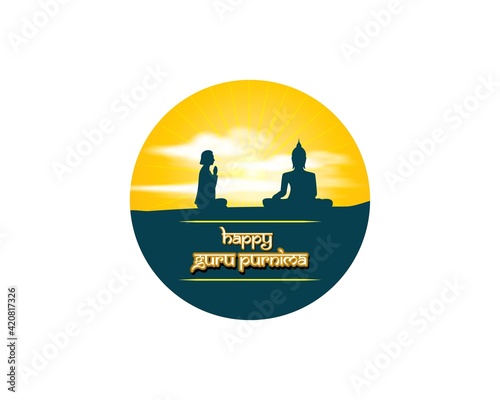 vector illustration for Indian festival guru purnima with Hindi text guru purinma ki hardik shubhkanaye means heartiest greeting for guru purinma 