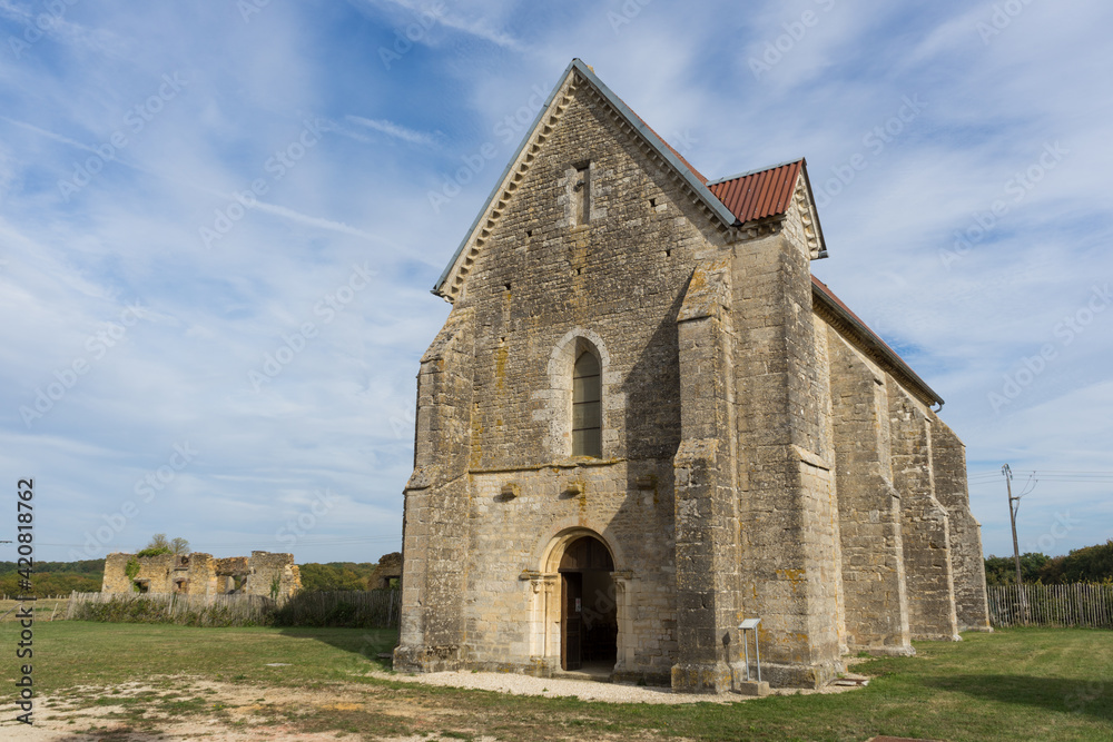 Templar church in Avalleur near Bar sur Seine France