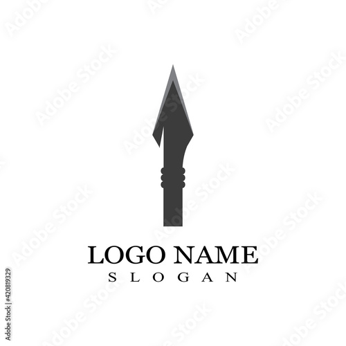 Spear logo and symbol vector design illustration