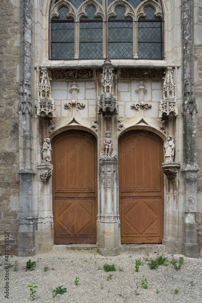 Detail of church pilar in Polisot France