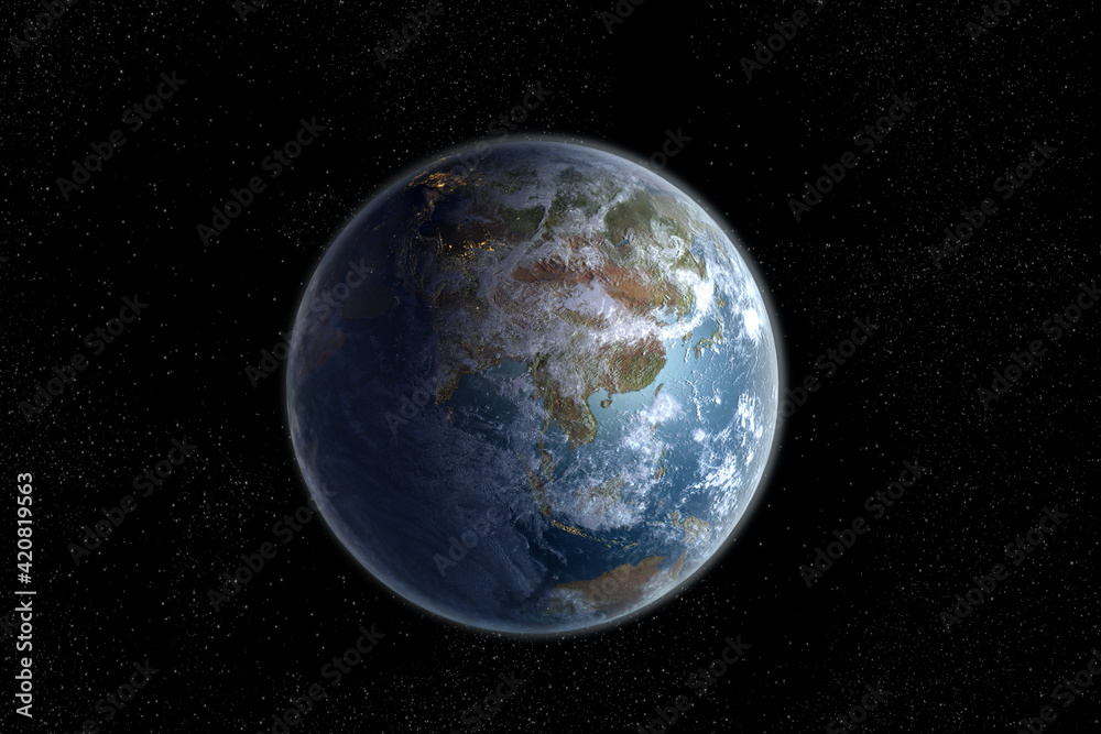 Obraz premium Planet Earth with Asia