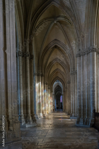Troyes, France - September 2018: Troyes Cathedral - Nave in Cathédrale Saint-Pierre-et-Saint-Paul de Troyes