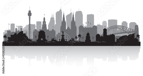 Sydney Australia city skyline silhouette