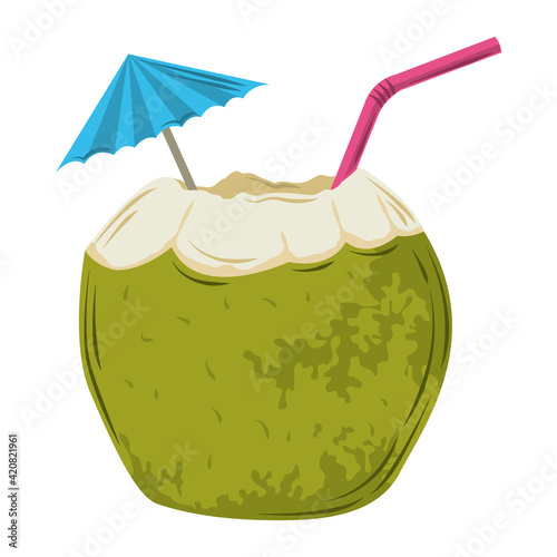 cocktail coconut umbrella