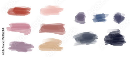 Rainbow watercolor brush stroke stripes isolated on white. Colorful painted grunge stripes set.