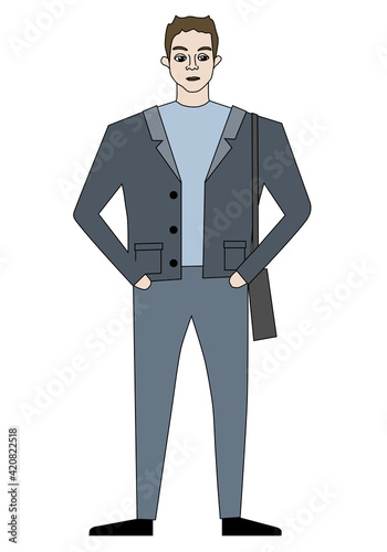 Man standing cartoon character isolated - vector