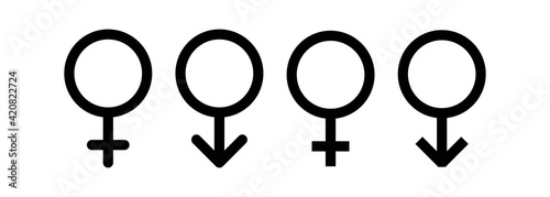 Gender symbol. Female and male icon. Man and woman sign. Vector EPS 10. Isolated on white background