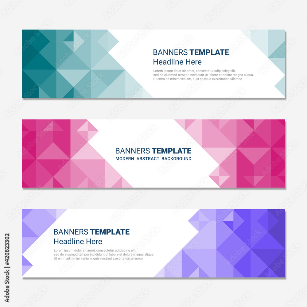 Set of horizontal modern banner design social media template background isolated Set of horizontal modern banner design social media template background isolated