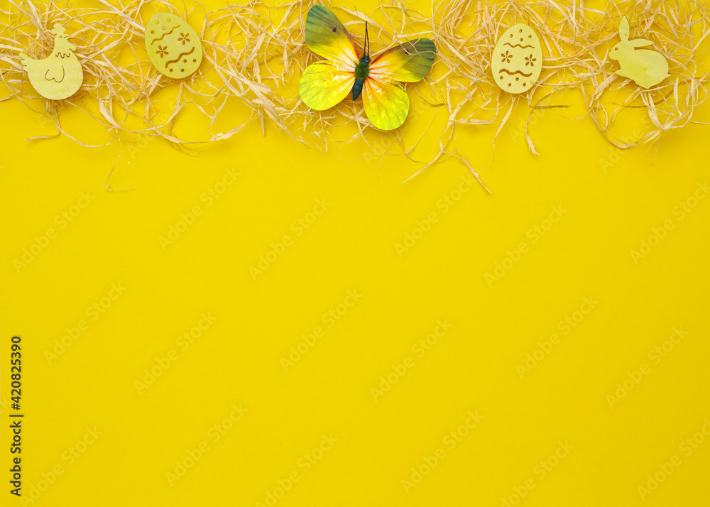 Background for Springtime and Eastertime in yellow Background for Springtime and Eastertime in yellow