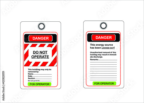 LOTO system. Lock tag locked safety danger lockout do not operate.
Lock out Tag out.
Lock energy.FOR MECHANICAL,FOR ELECTRICAL, FOR OPERATOR.