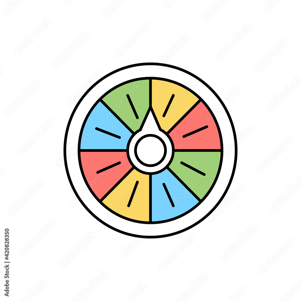 Fortune wheel olor line icon. Pictogram for web page, mobile app, promo. Fortune wheel olor line icon. Pictogram for web page, mobile app, promo.