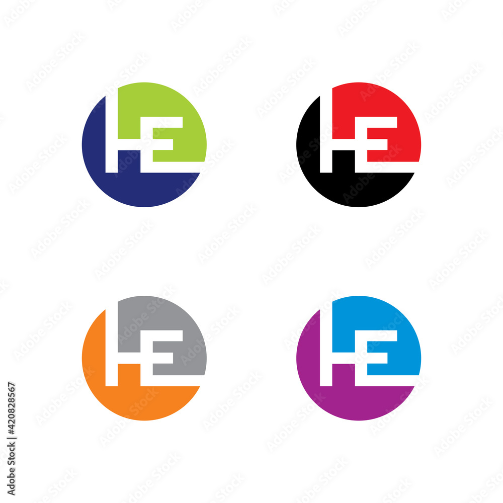 Abstract Initials Letters HE Logo Vector 001 Abstract Initials Letters HE Logo Vector 001