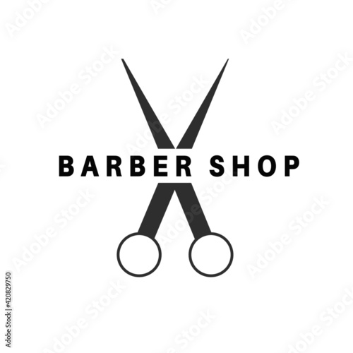 Barber shop nens parler hair cutting salon vector logo. photo
