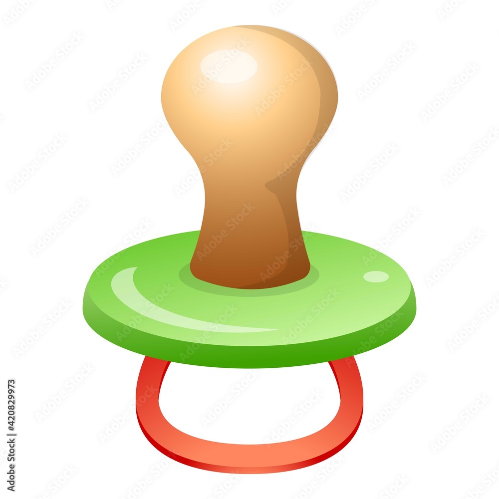Baby pacifier icon, cartoon style Baby pacifier icon, cartoon style