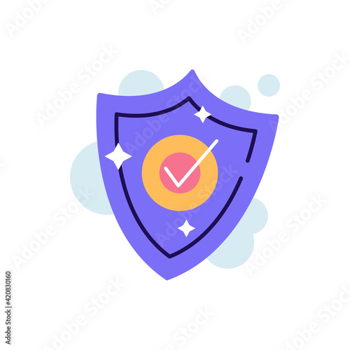 Protection shield check mark vector logo icon