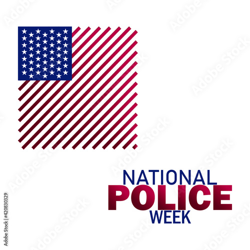 National Police Week in May. Celebrated annual in United States. In honor of the police hero. USA text design vector illustration.