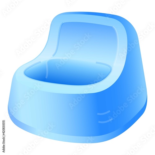 Baby plastic toilet icon, cartoon style