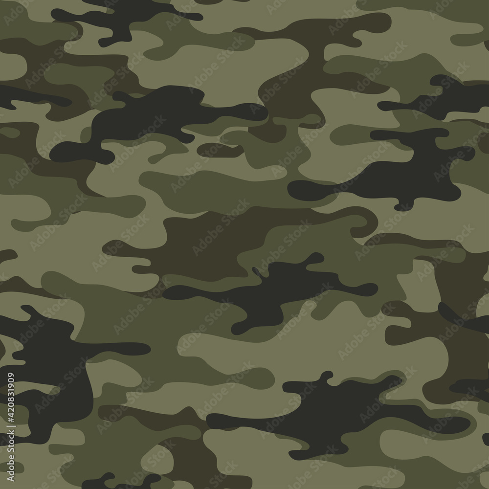 Camouflage seamless pattern. Abstract camo. Military texture. Print on fabric on textiles. Vector illustration
Camouflage seamless pattern. Abstract camo. Military texture. Print on fabric on textiles. Vector illustration