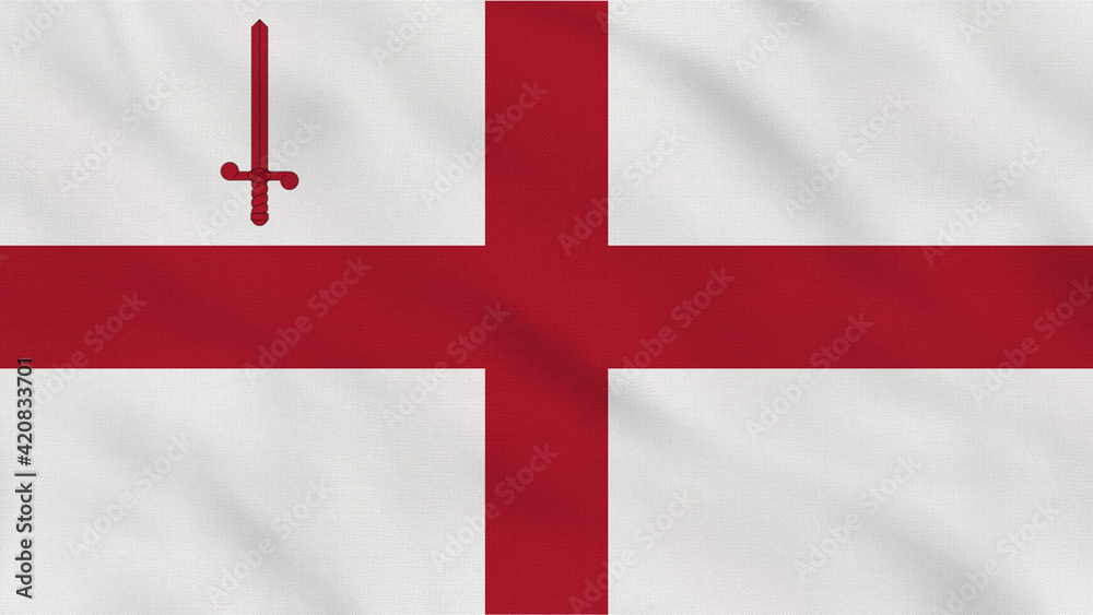 Obraz premium London - UK - Crumpled Fabric Flag. London Flag. United Kingdom Flag. Europe Flags. Celebration. Surface Texture. Background Fabric.