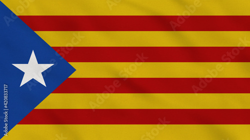 Catalonia Spain Crumpled Fabric Flag. Spain Flag. Catalonia Flag. Europe Flags. Celebration. Surface Texture. Background Fabric.