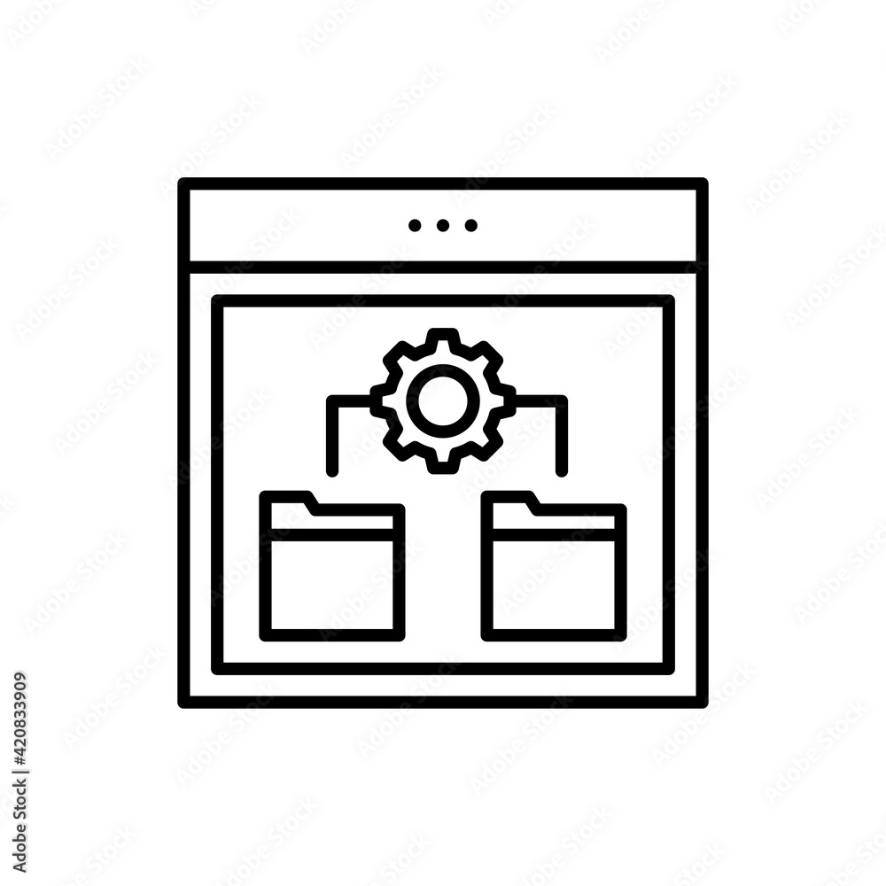 Management Vector Outline icon style illustration. 