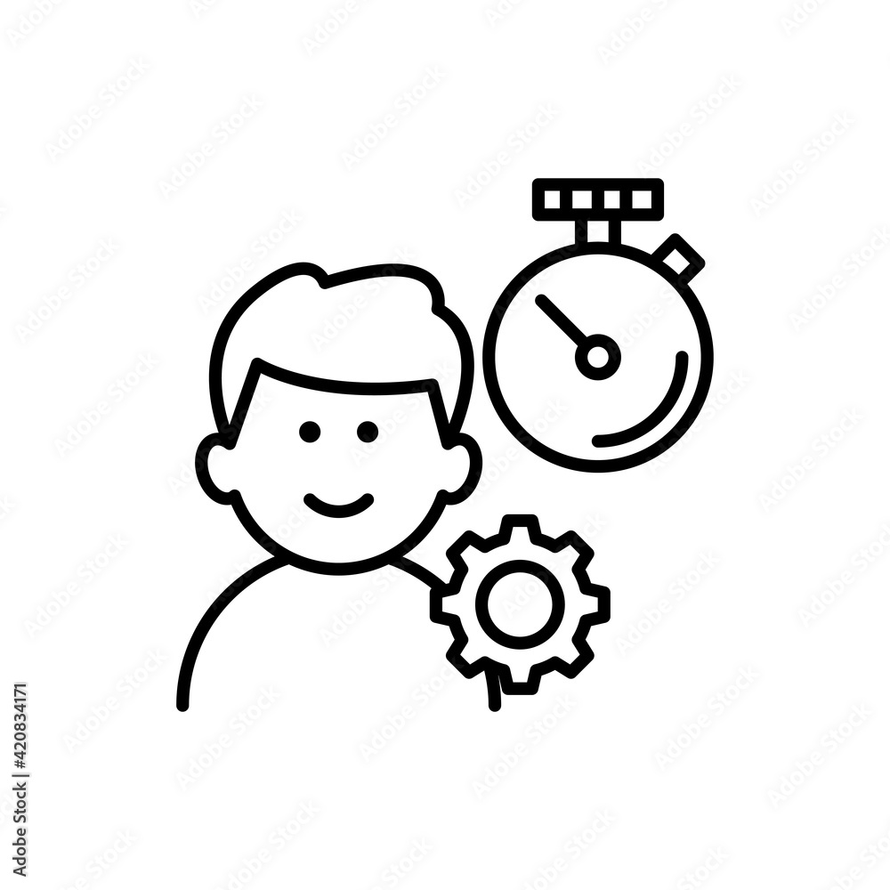 Management Vector Outline icon style illustration. 