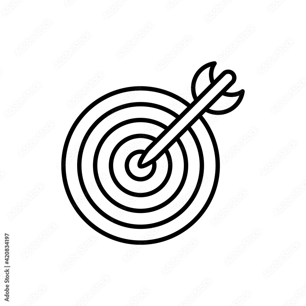 Target Vector Outline icon style illustration. Target Vector Outline icon style illustration.