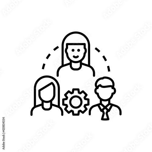 Team Vector Outline icon style illustration. 