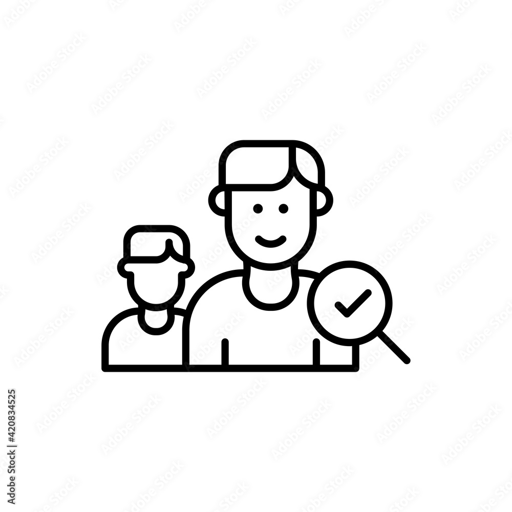 Find Person Vector Outline icon style illustration. 