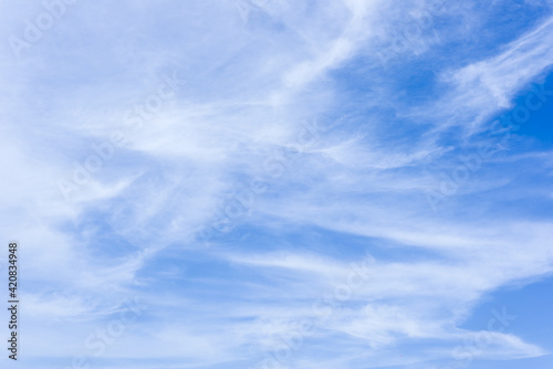 Blue sky with white clouds.