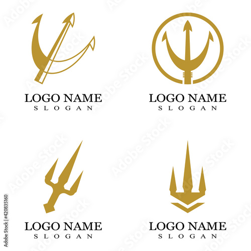 Trident Logo icon Template vector design