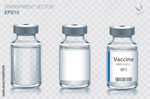 Fotografija Collection of medical vaccine bottles