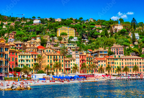 Panorama of Santa Margherita Ligure which is popular touristic destination in summer photo