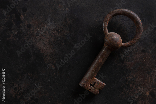  Antique key on the vintage background. © Eleonora