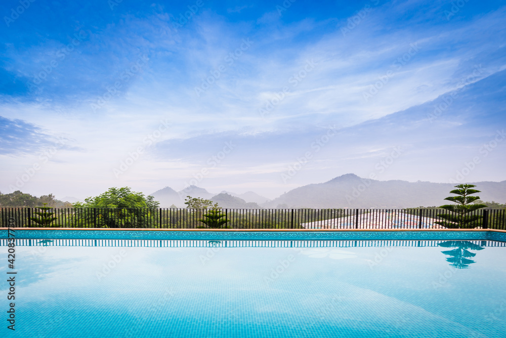 Swimming Pool with Beautiful views of mountains.