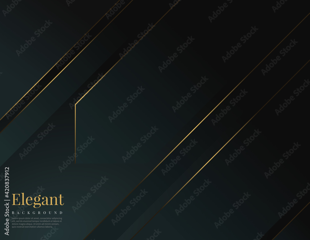 Elegant dark green with golden element cover background Elegant dark green with golden element cover background