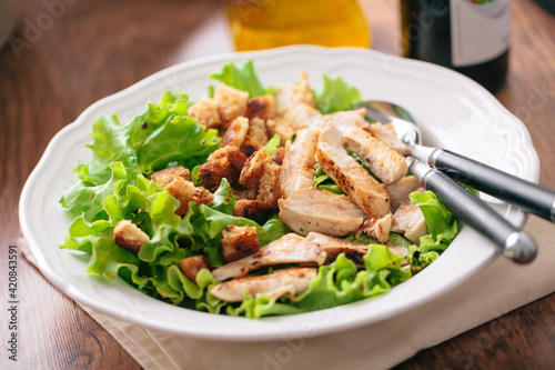 Chicken Salad on a Plate. High quality photo.