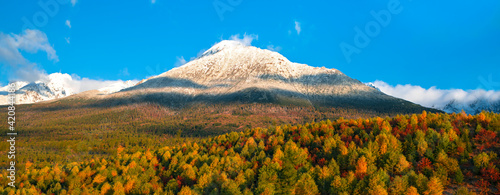 Obraz na płótnie Autumn view on High Tatras mountains national park in Slovakia w salonie