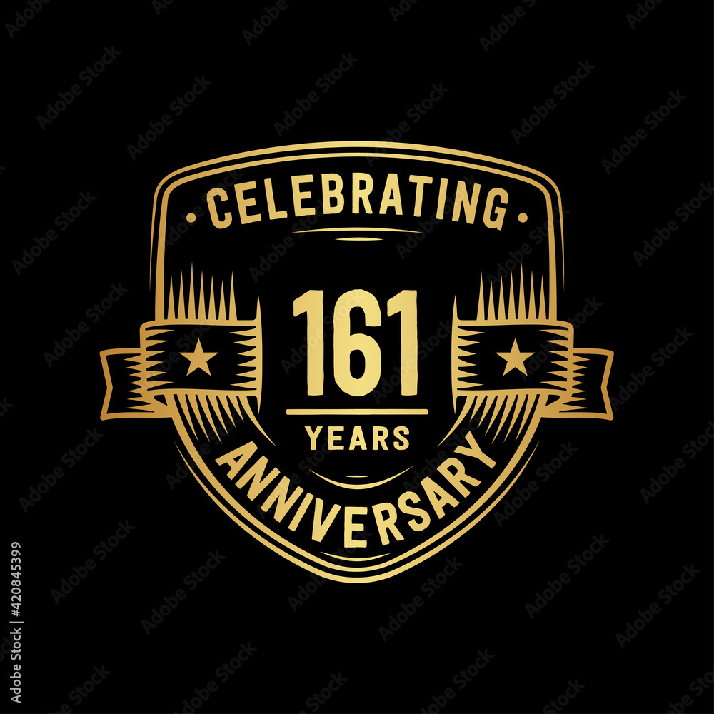 Fototapeta premium 161 years anniversary celebration shield design template. Vector and illustration 