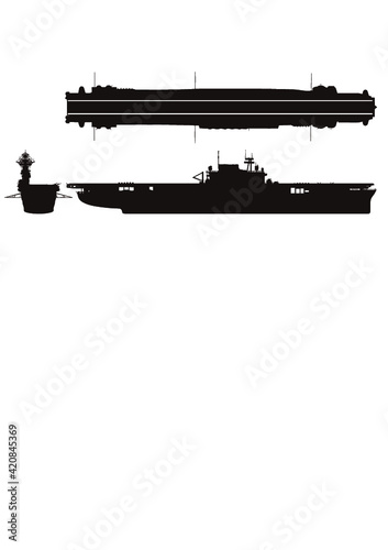 USS Yorktown Essex-class aircraft carriers silhouette