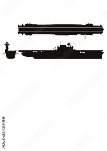 USS Yorktown Essex-class aircraft carriers silhouette photo