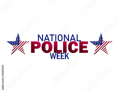 National Police Week in May. Celebrated annual in United States. In honor of the police hero. USA text design vector illustration.