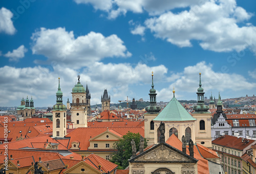 Wallpaper Mural buildings roofs and churches towers in old town Prague Torontodigital.ca