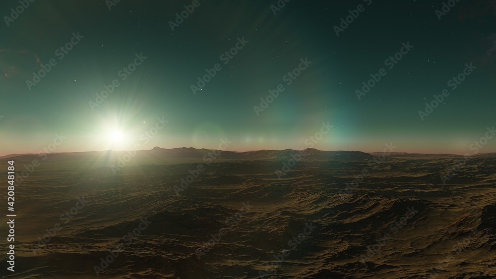 science fiction illustration, beautiful space background, a computer-generated surface, a fantasy world 3d render