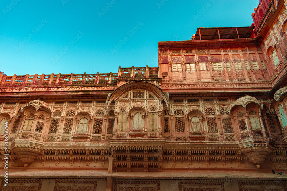 Beautiful a Structures Monuments Gardens with Flowers in Rajasthan