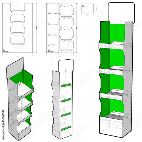 Box for Display Stand and Die-cut Pattern.